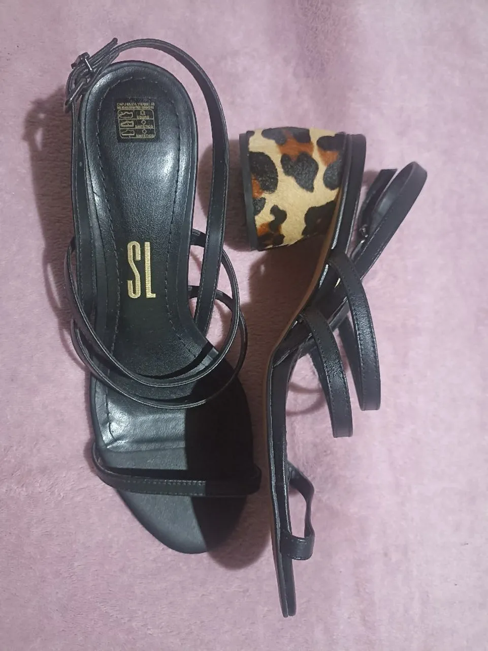 Sandália Salto Bloco Animal Print SL - 38