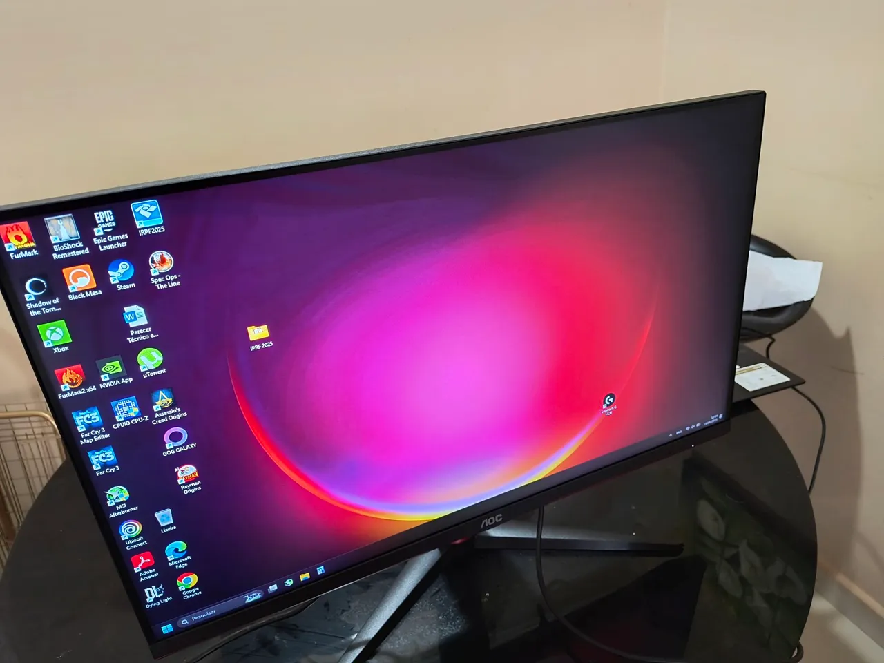 Monitor gamer AOC 27 full hd 1ms 100hz pratocamente novo na caixa com nota e garantia
