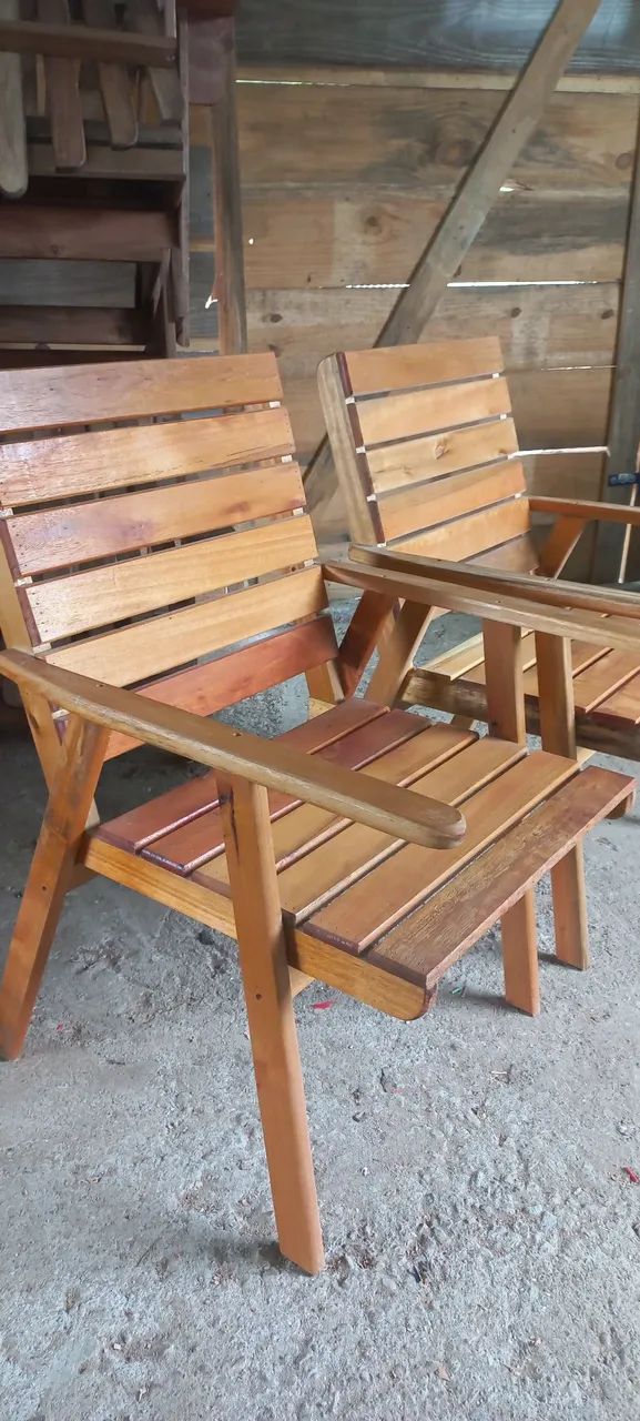 Par Cadeiras de madeira área interna e externa - Foto 3