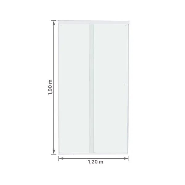 box para banheiro 120x190 cm vidro incolor frontal de correr 2 folhas branco sin - Foto 3