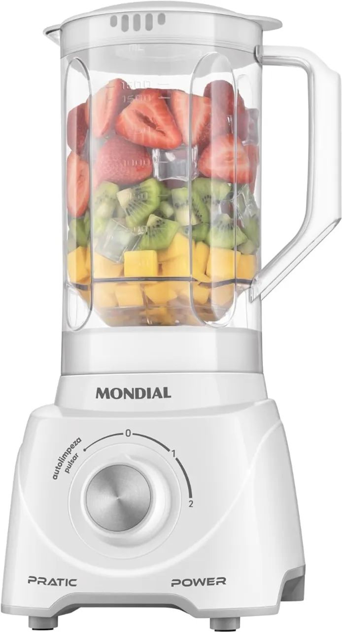 Liquidificador Mondial Pratic Power L-97-W, 2,2 litros, 550W, 2 Vel.+ Pulsar , Branco - 11