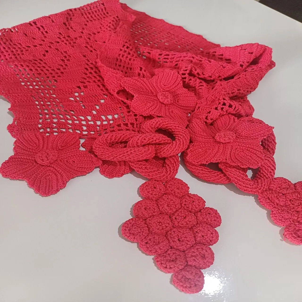 Caminho de Mesa Crochê Vermelho  - Foto 4