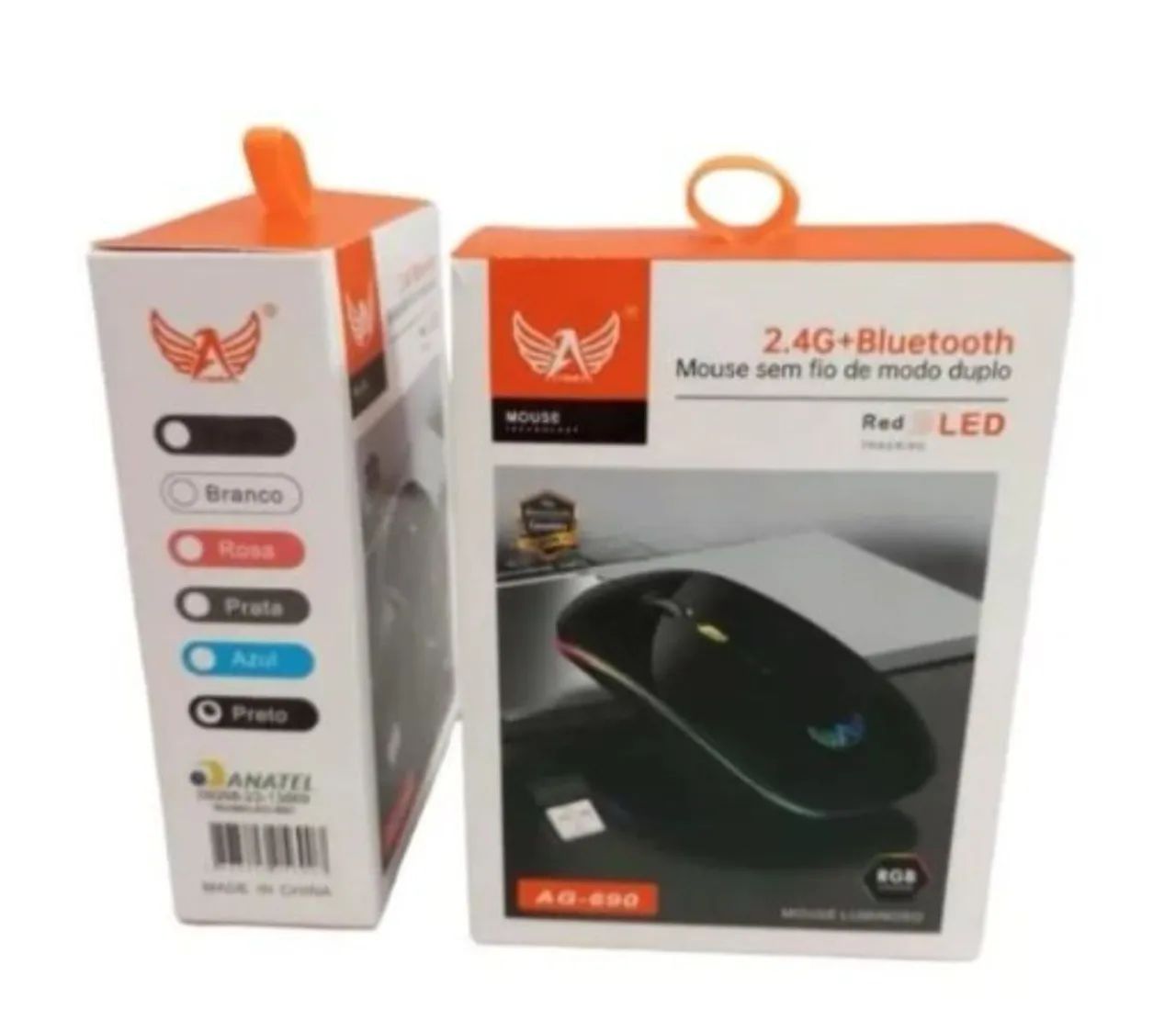Mouse sem fio 2.4G Bluetooth  Recarregável 