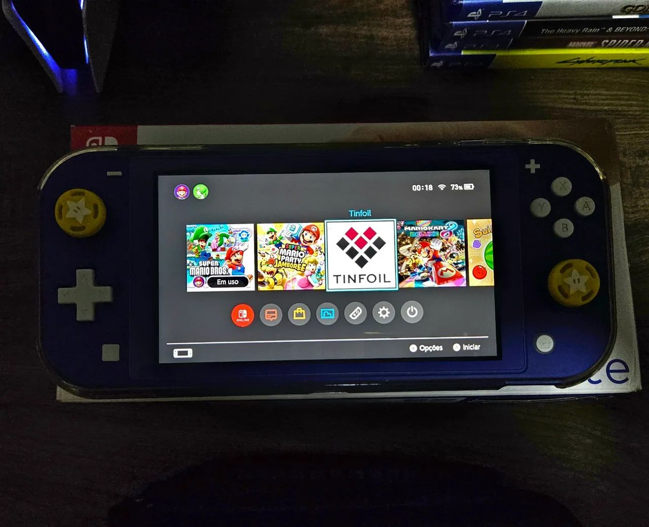 Nintendo Switch Lite Azul - Desbloqueado - 128GB - Foto 5
