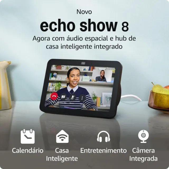 Echo Show 8 3ª geração Amazon, Preto Original | Novo | Lacrado garantia - Nexo Store