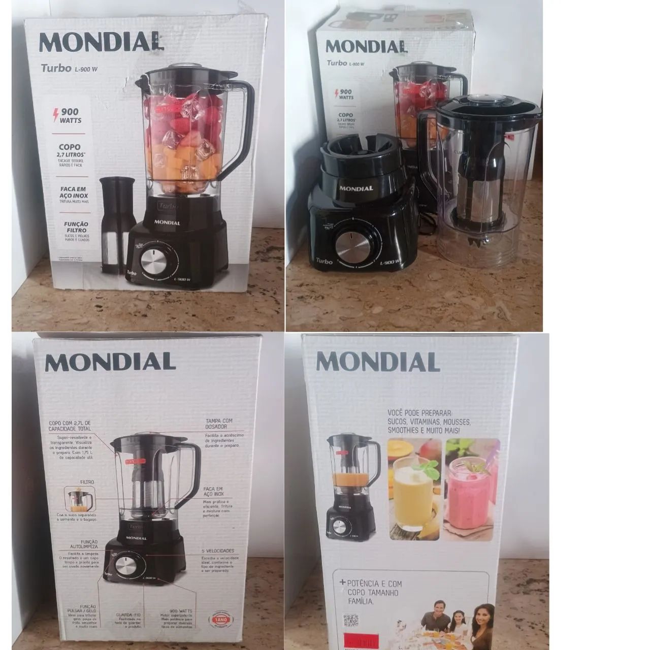 Liquidificador Mondial Turbo L-900W 2,7 Litros