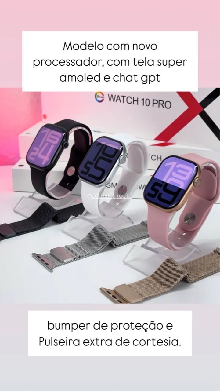 Smartwatch série 10 pro 47mm + brindes 
