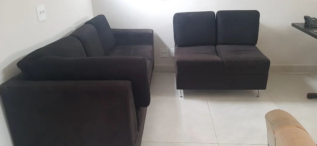 Sofá de Canto em Suede Preto - Ótimo Estado! - Foto 4