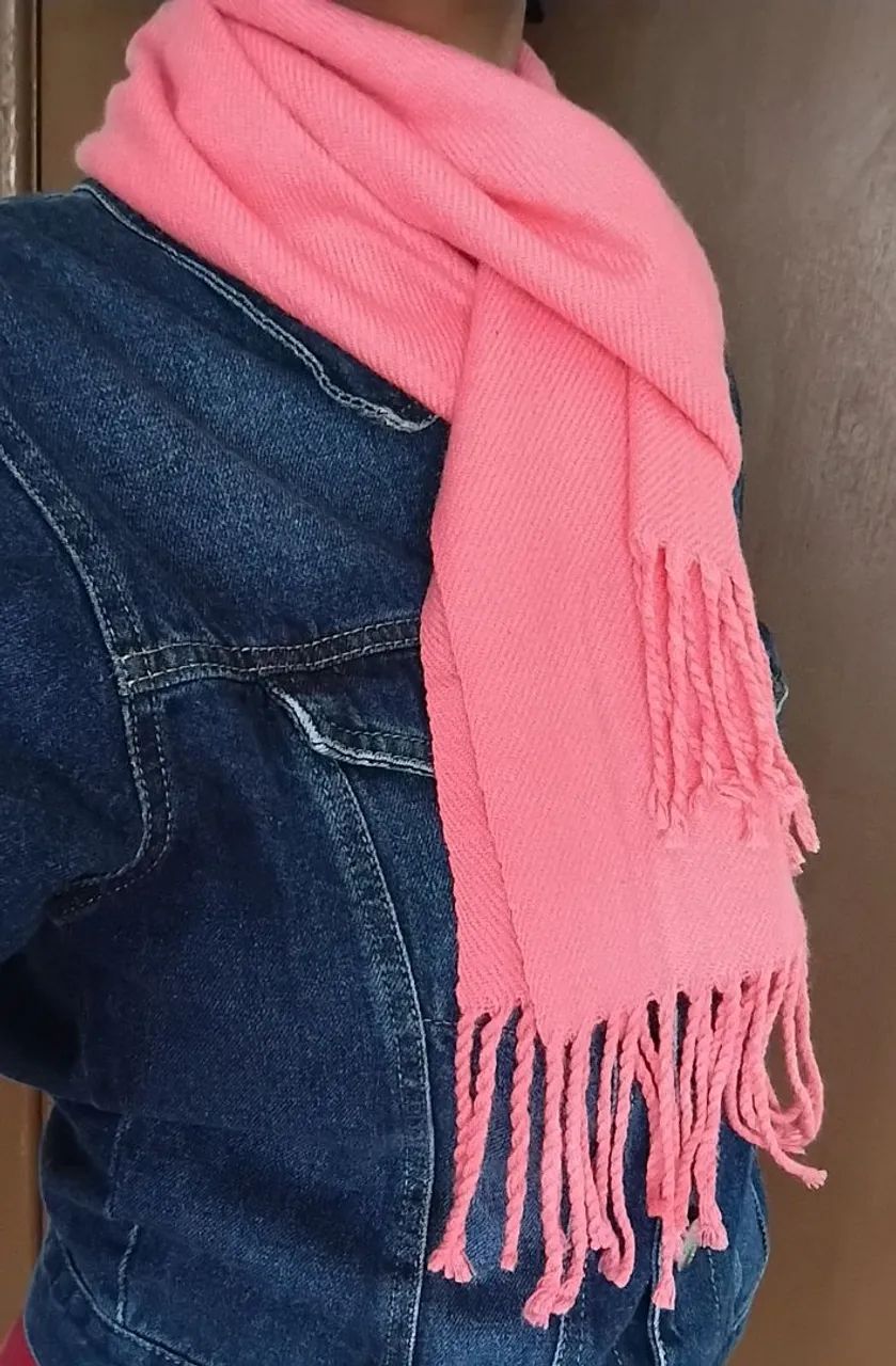 Cachecol de lã rosa - Foto 5