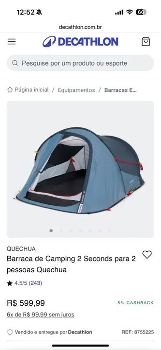 Barraca de Camping 2 Seconds para 2 pessoas Quechua - Foto 6