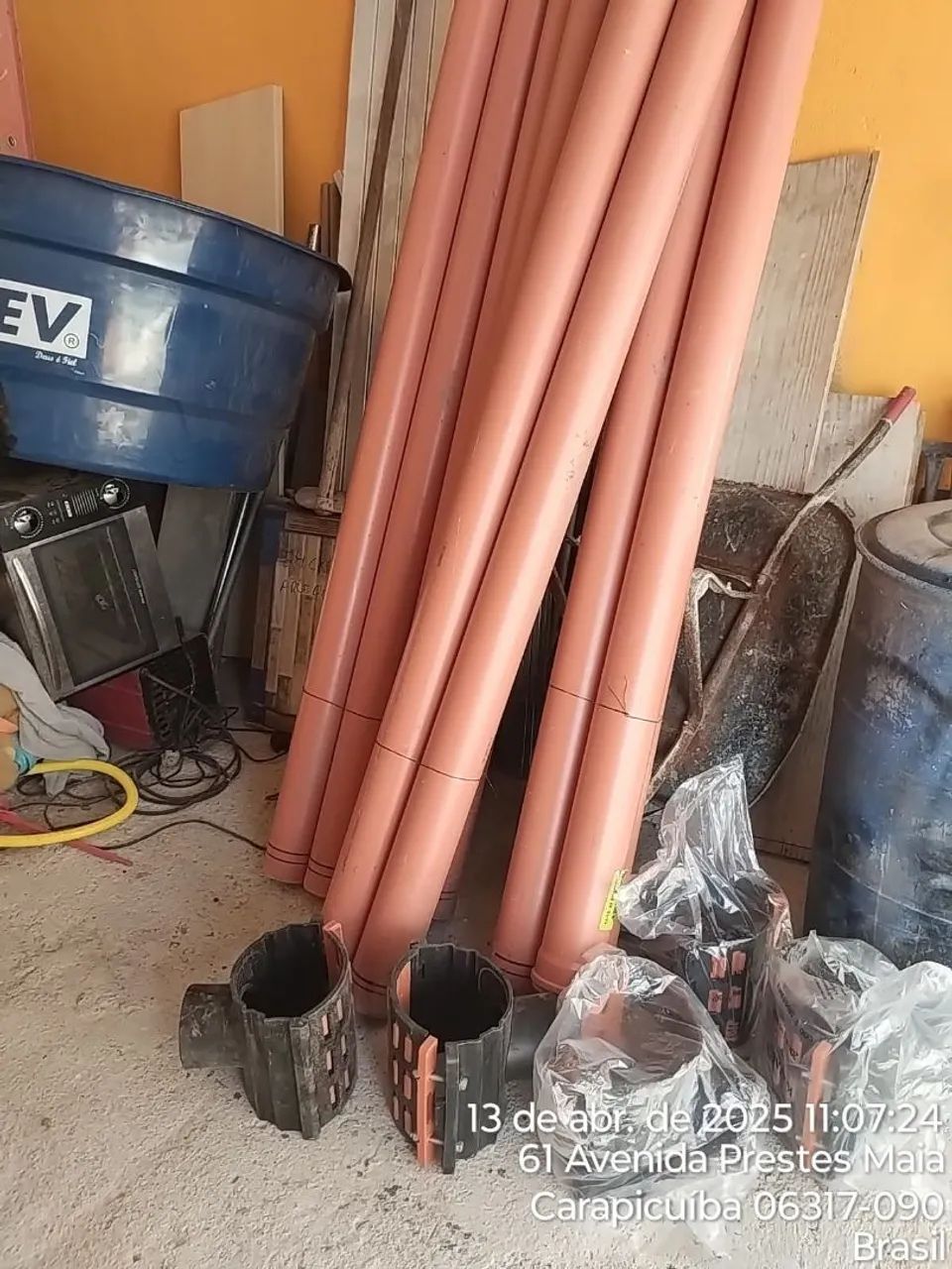 Canos esgoto laranja 100 mm ou 4 polegadas 