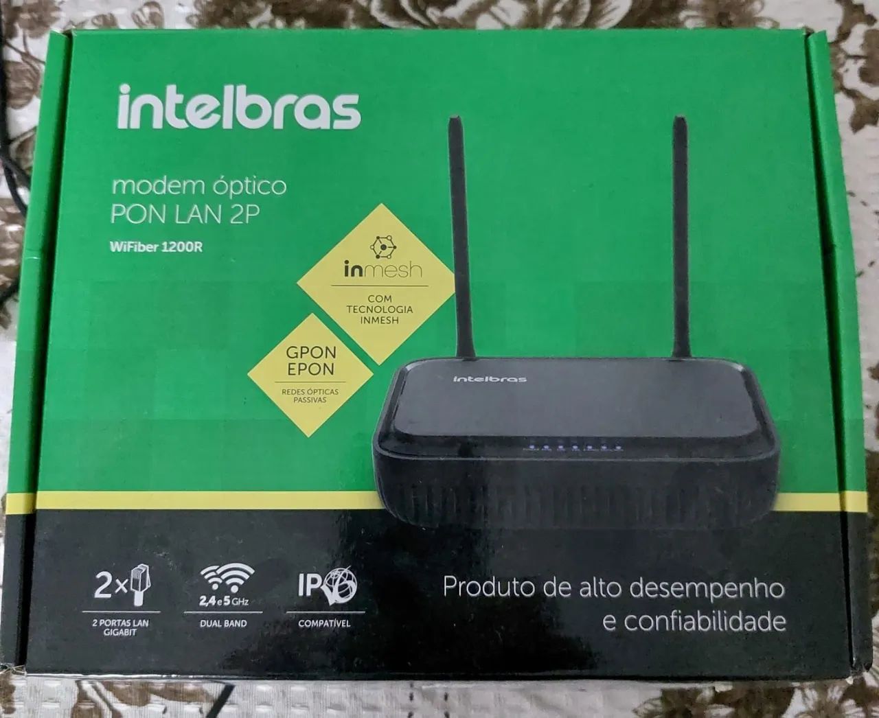 Modem Óptico Intelbras WiFiber 1200R - PON LAN 2P