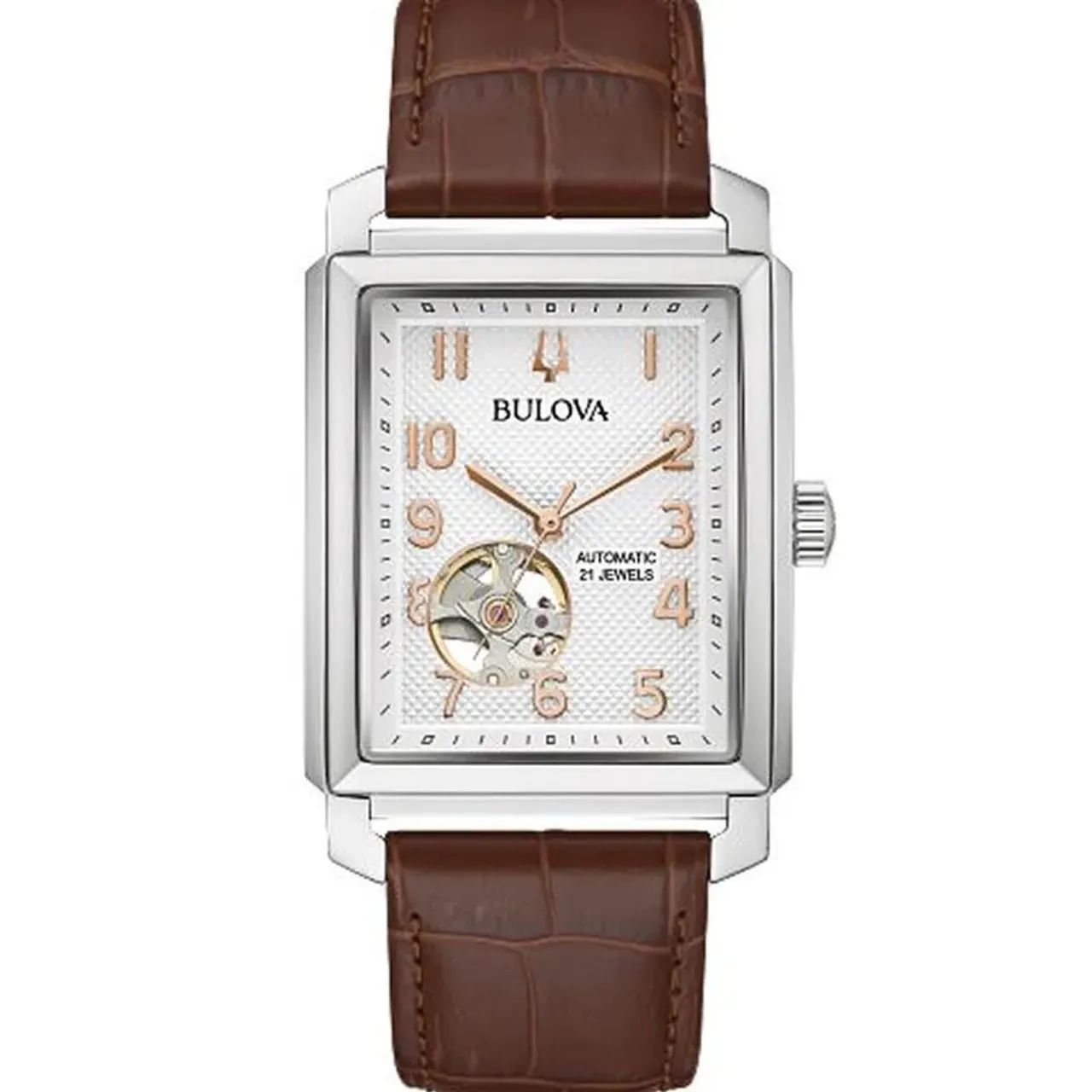 Relógio Bulova Sutton automático retangular tank 96a268 novo - Foto 5