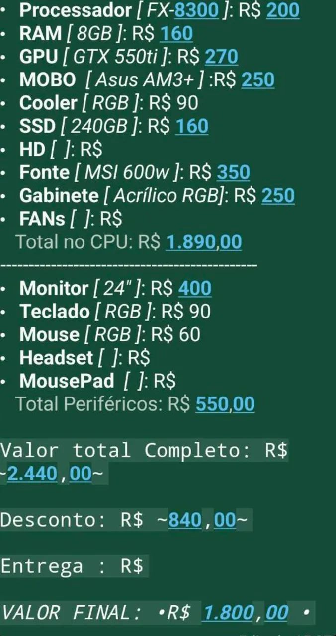 Pc Gamer de Entrada pra jogar GTA V - Foto 5