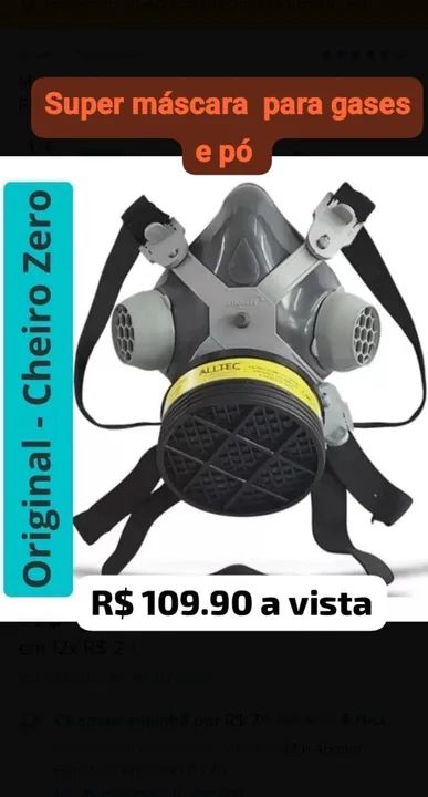 Máscara para pintura e gases