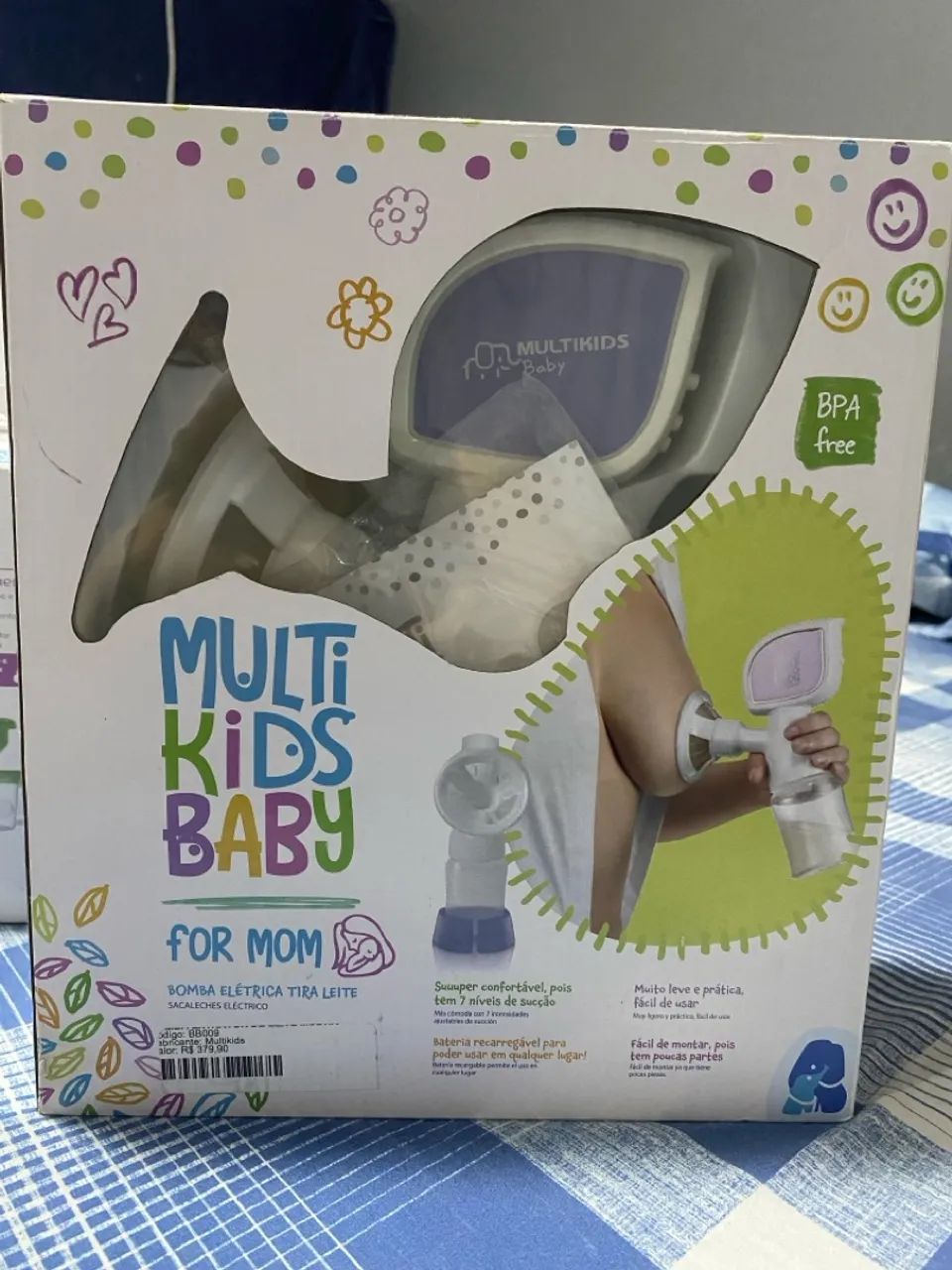 Bomba elétrica extratora de leite + potes 8 potes   - Foto 3