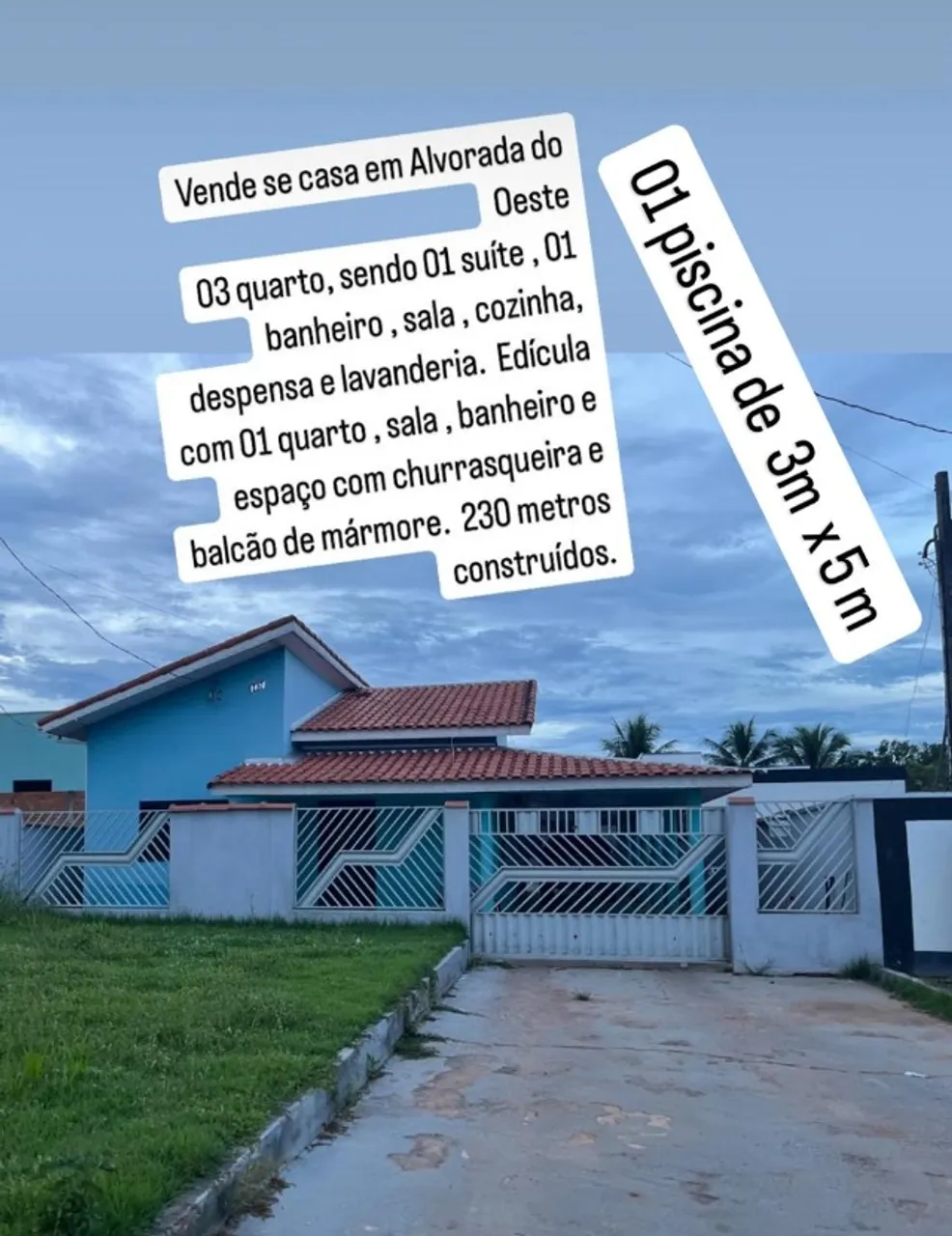 CASA A VENDA EM ALVORADA DO OESTE RO, AVENIDA PRINCESA ISABEL