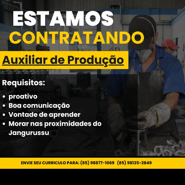 Vaga de Auxiliar de produção