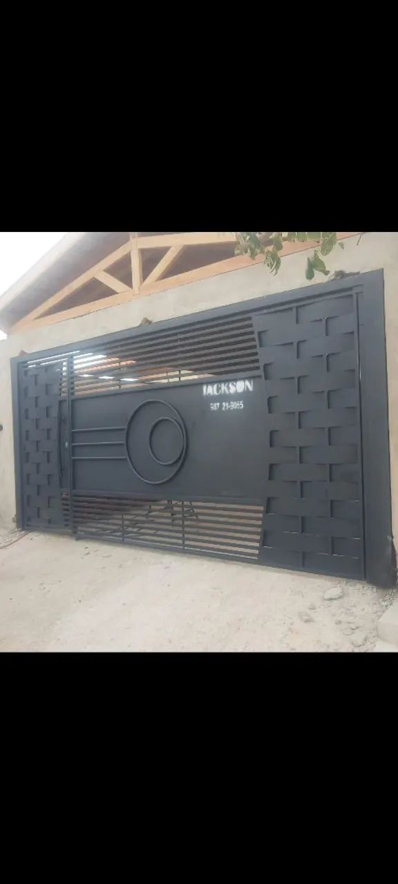 fabricamos portão basculante pegamos seu portão usado de entrada na fabricação de um novo - Foto 5