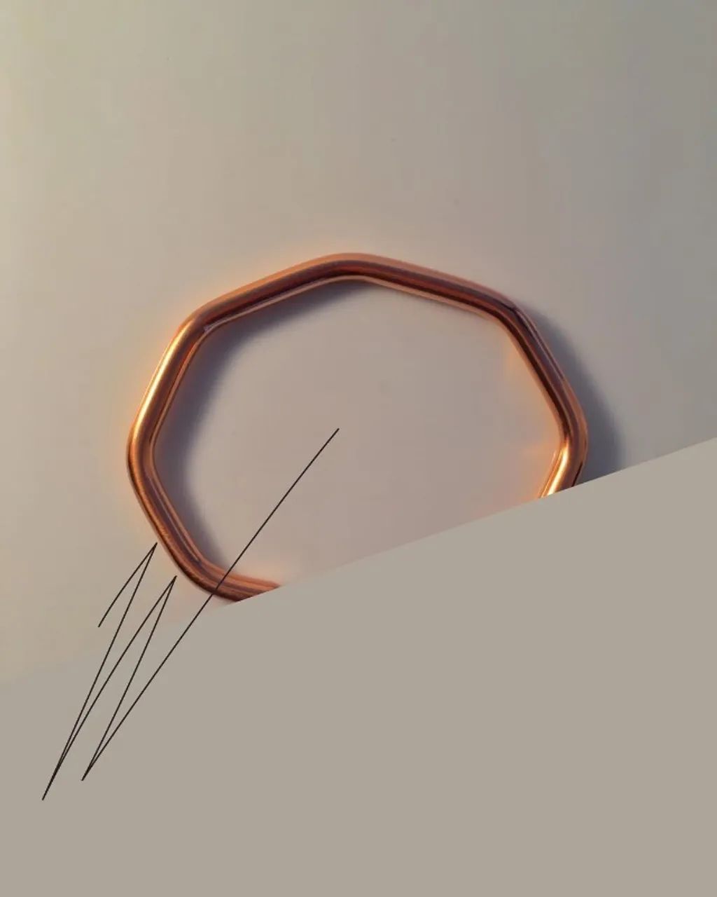 Pulseira de cobre puro maciço Facetado