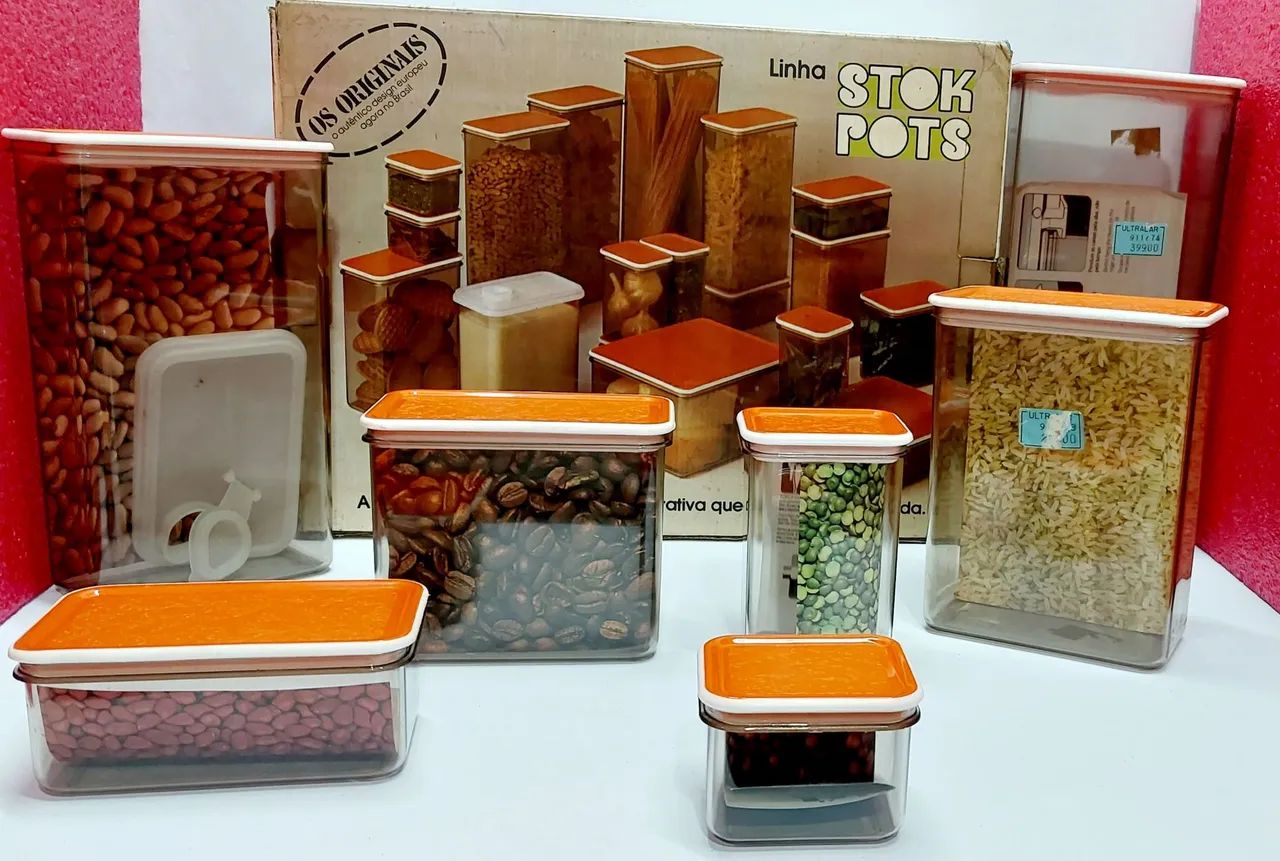 Conjunto de Potes Herméticos Stok Pots - Anos 80