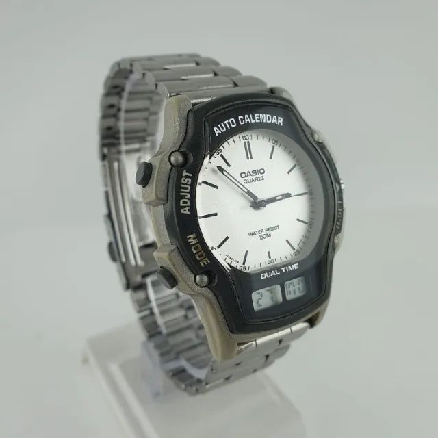 Relógio Casio Mod 2318 Dual Time Retrô AnaDigi Masculino - Foto 3