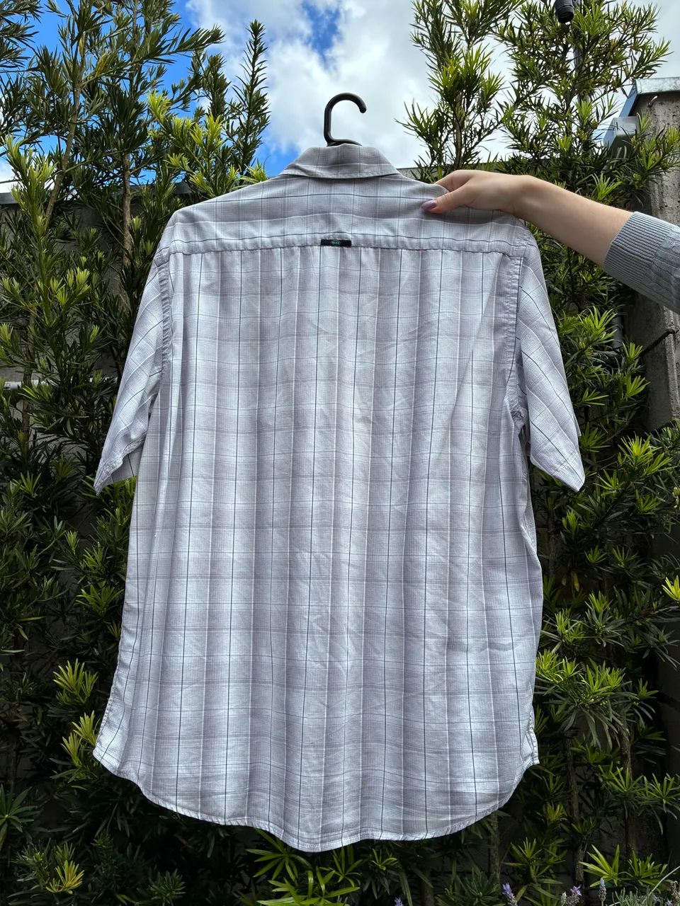 Camisa masculina quadriculada cinza marca Base  - Foto 4