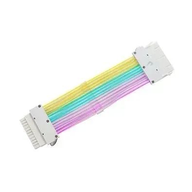Cabo Extensor Fonte Sleeved Rise Mode White ARGB para Placa Mãe 24P - WZetta