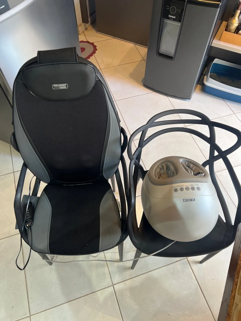 Assento massageador shiatsu Pro + Massageador de pés elétrico Air pro homedics