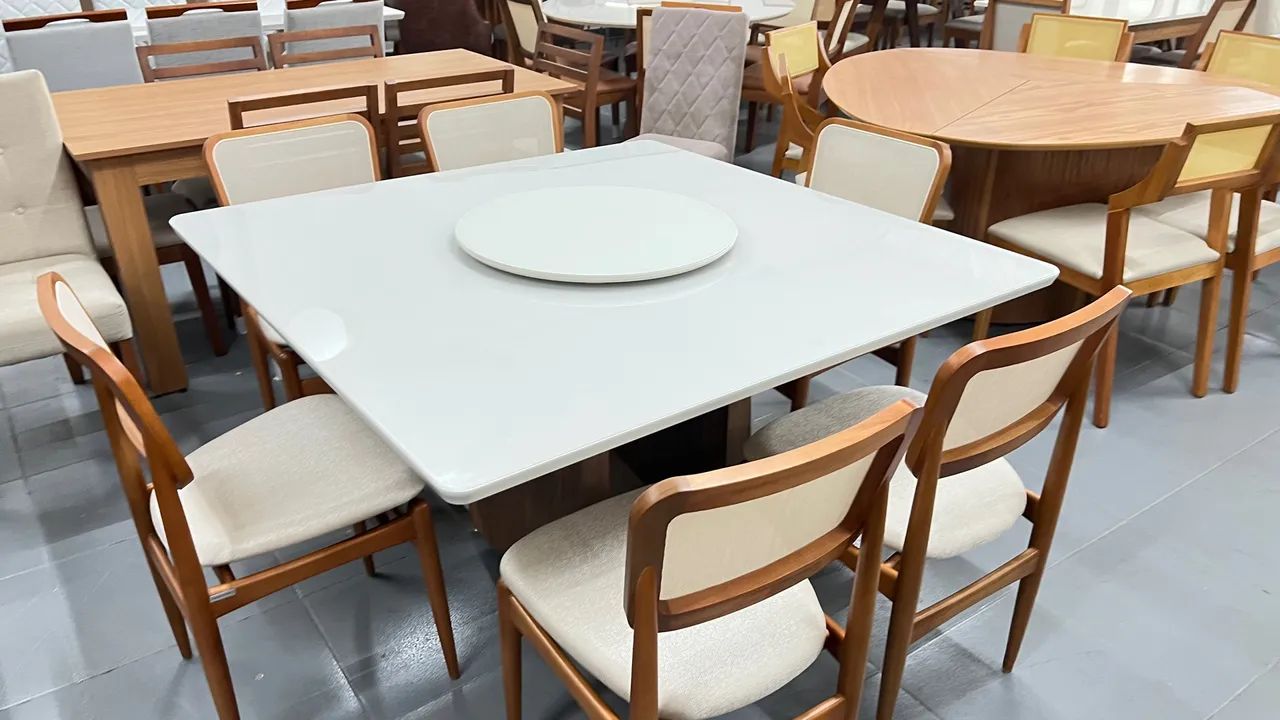 Mesa de Jantar com Tampo laqueado mesa de madeira  - Foto 2