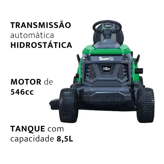 Trator Cortador Grama Gasolina Trapp Trc-750 546cc Dirigível - Foto 4