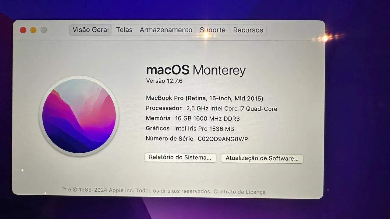 MacBook Pro - 15 2,5 GHz intel i7 quad core 16gb - Foto 2