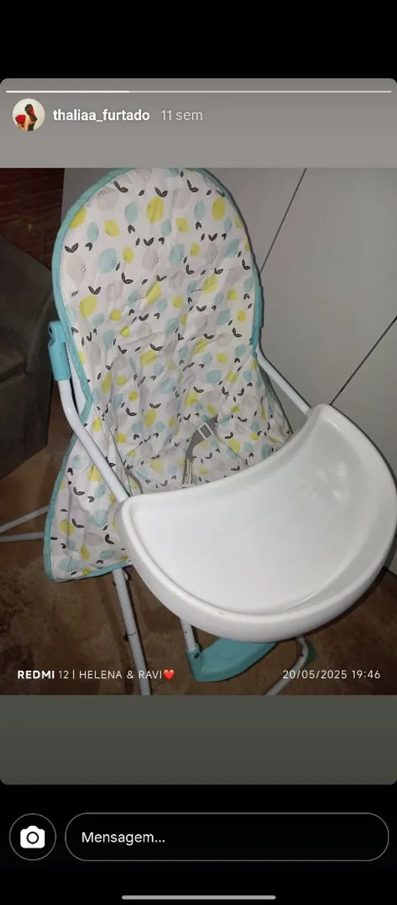 Cadeira de alimentação infantil