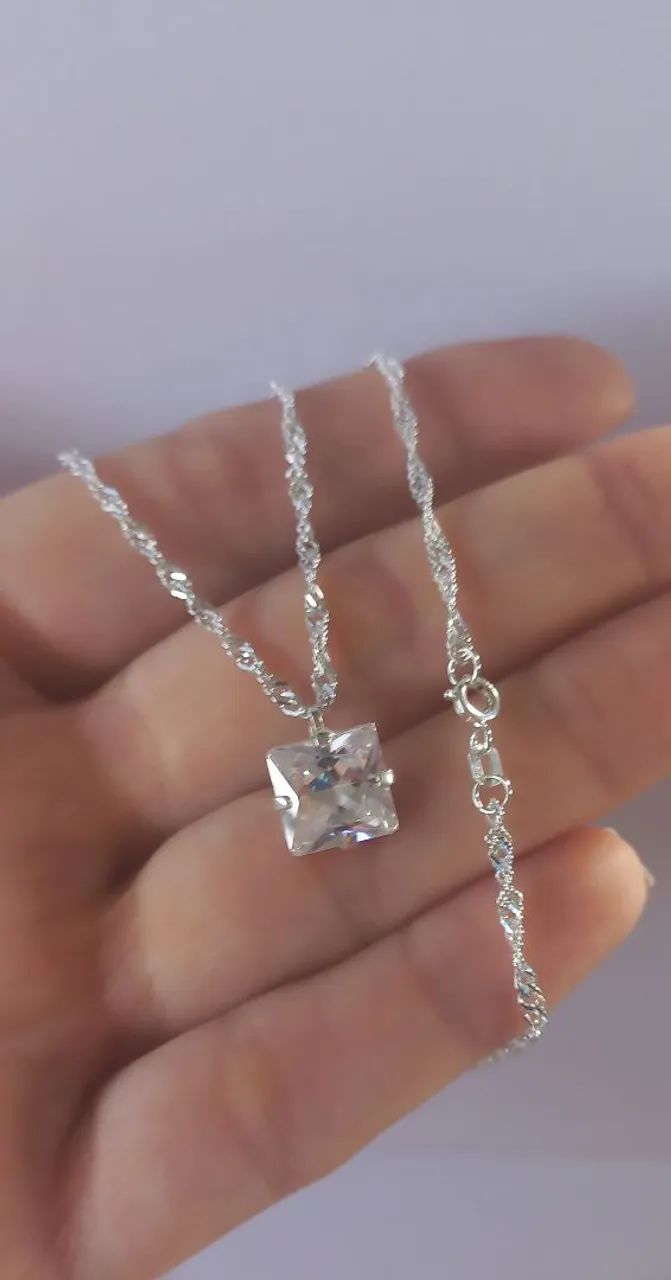 Conjunto novo de prata 925