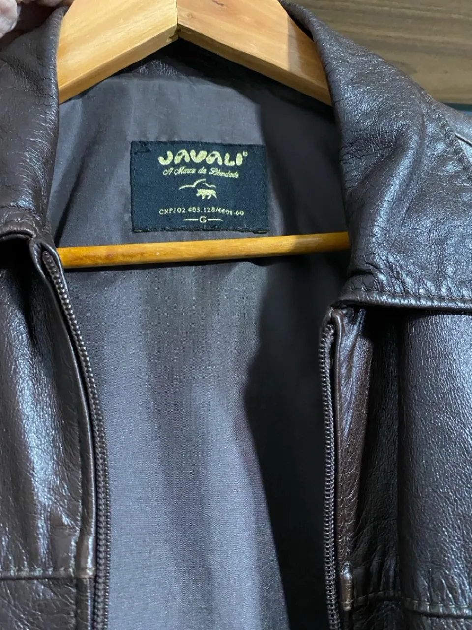 Jaqueta de Couro Javali - Marrom