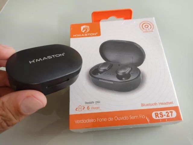 Fone Ouvido Bluetooth Sem fio Hmaston RS-27 Preto
