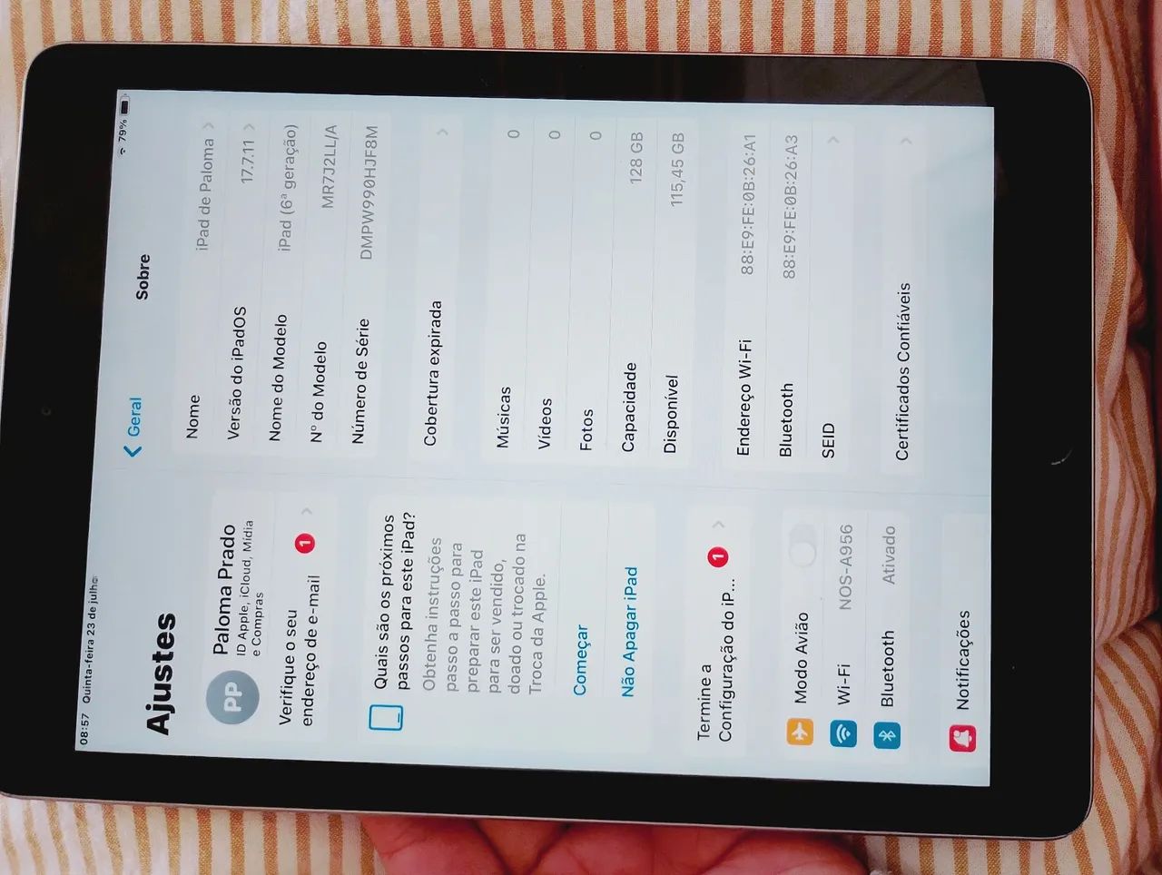 iPad 9 geração 128G cinza (1mes de uso) - Foto 2