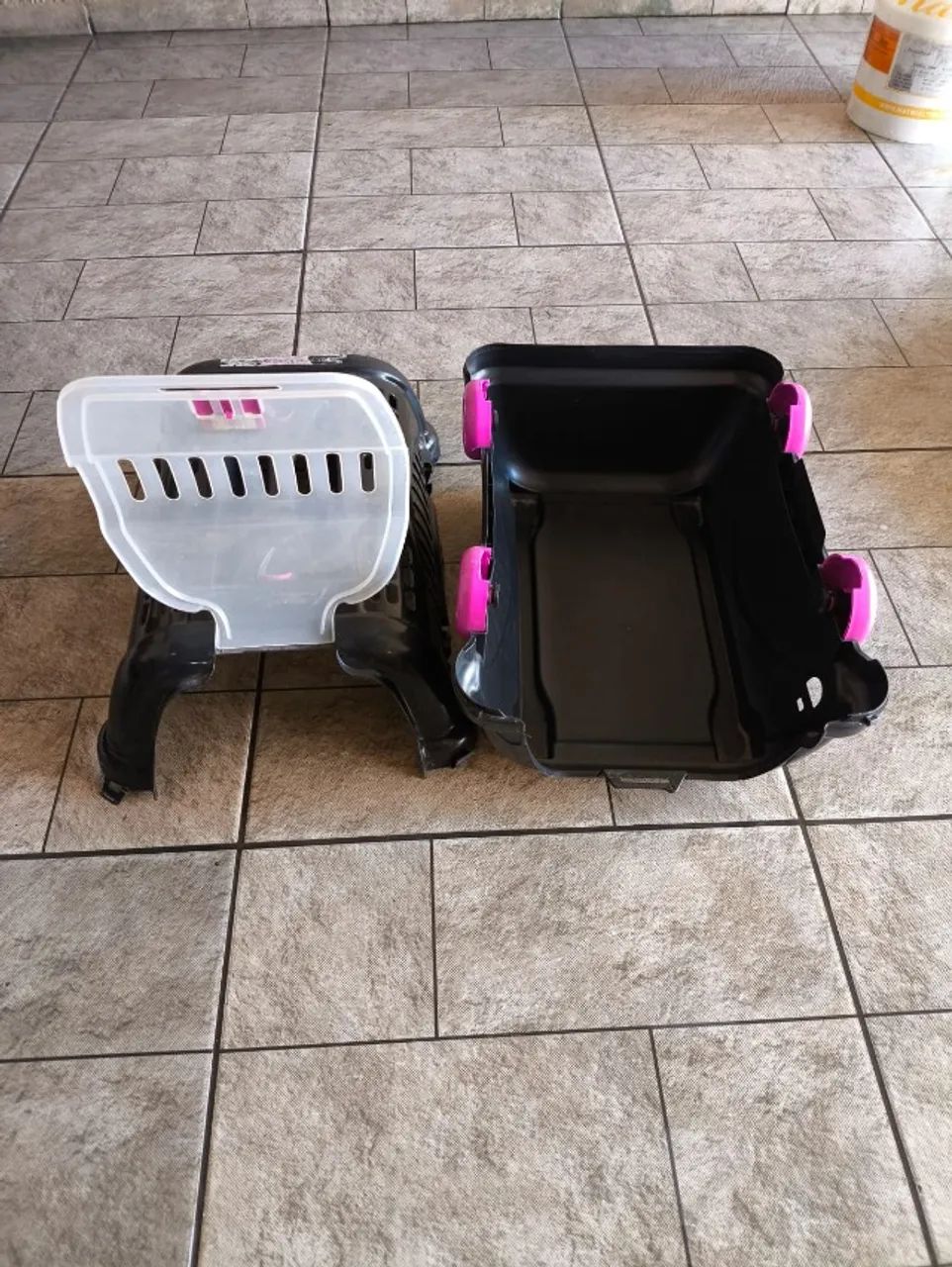 Caixa de Transporte Luxo Furacão Pet Preto e Rosa Nº3 - Foto 4
