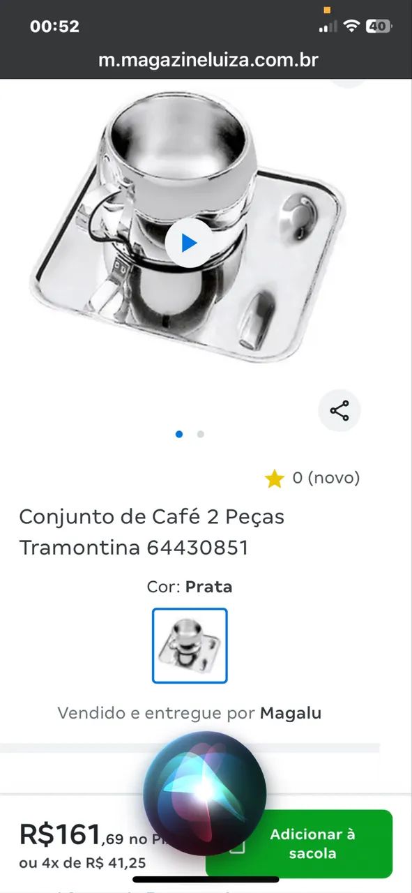 Kit com duas xícaras inox Tramontina pelo preço de uma