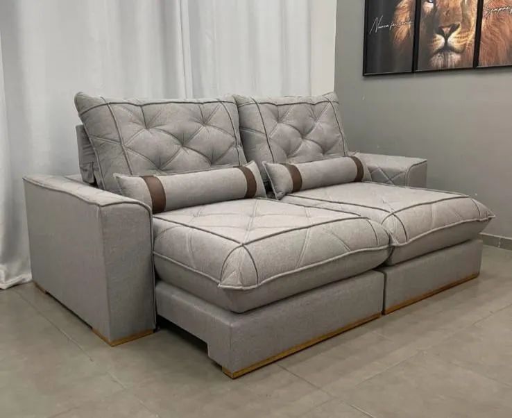 SOFÁ RETRÁTIL E RECLINÁVEL 2,50m Vicam029 Molas ENSACADAS   - Foto 2