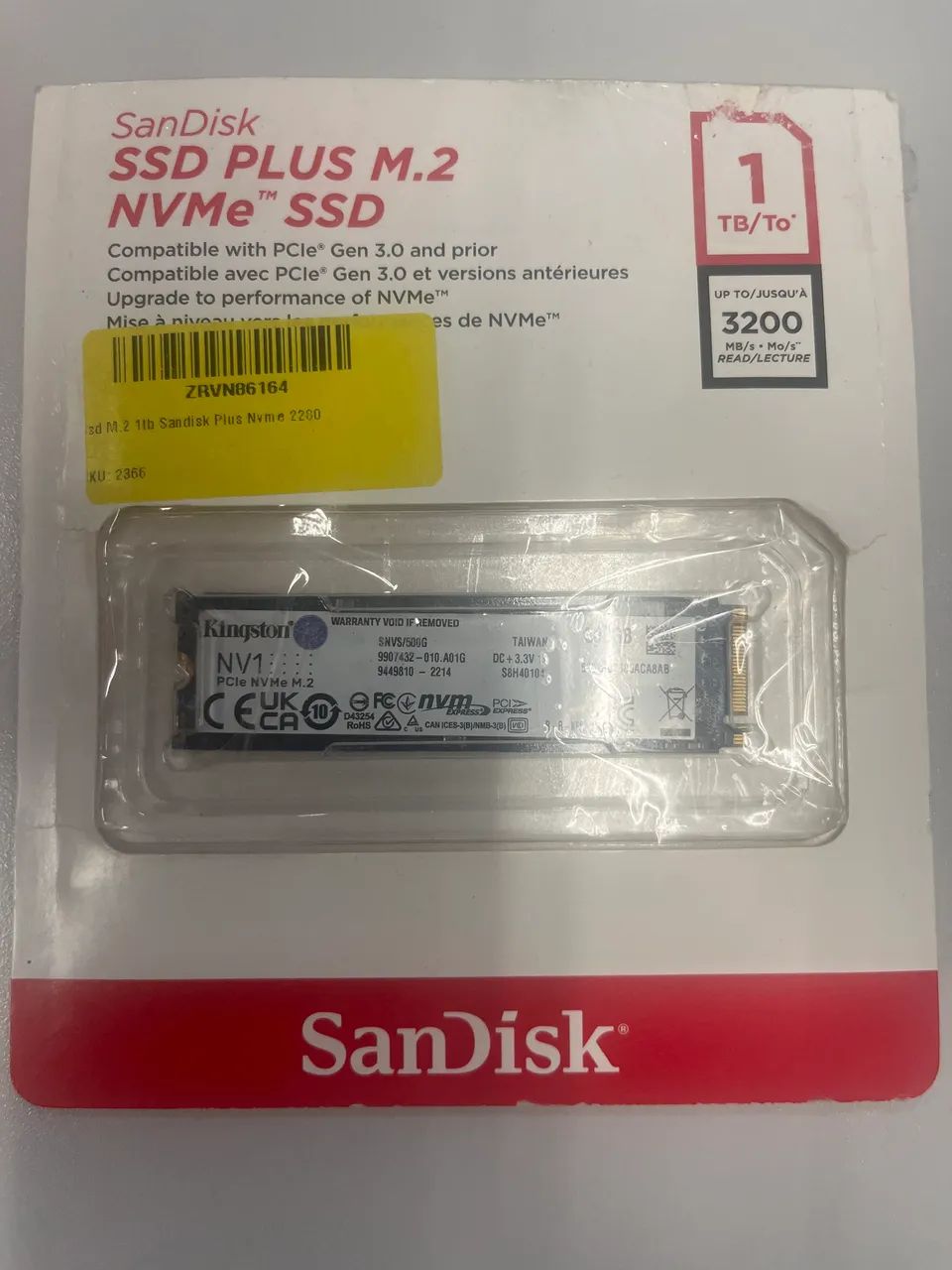 NVMe M.2 500G