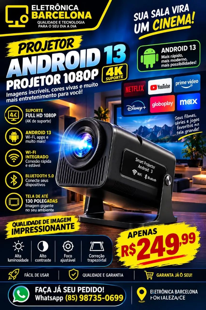 Projetor Hy320 Smart 4K 