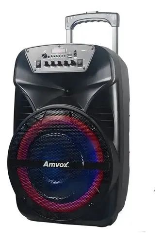 Caixa Som amplificador Amvox 280 Black Bluetooth a bateria
