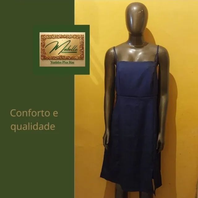 Vestido Social Com Fenda Frontal Tecido Poliéster com Elastano  - Foto 2