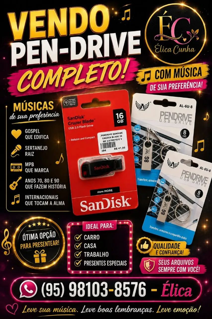 Vendo pen-drive gravado
