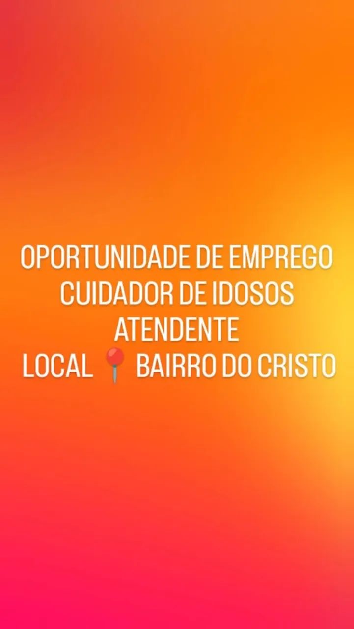 VAGA DE EMPREGO PRA CUIDADOR E ATENDENTE 