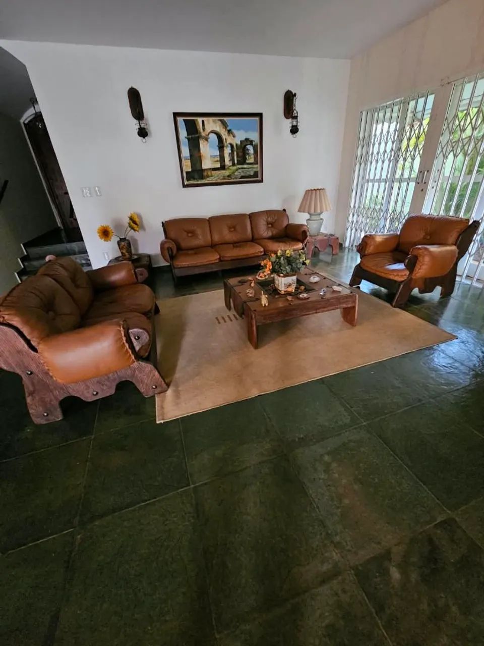 Conjunto Sala de Estar Madeira Maciça (Raríssimo)