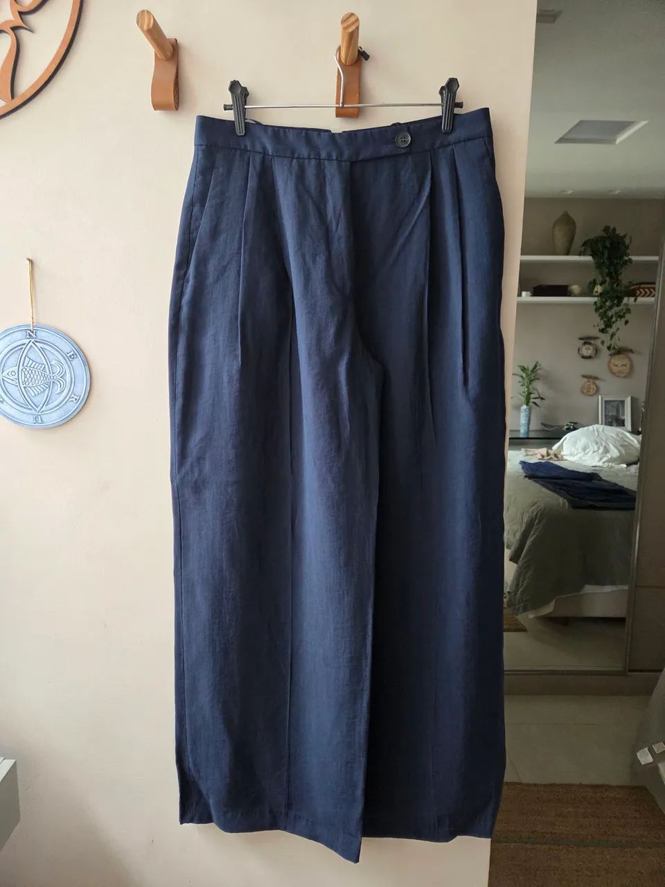 calça zara azul marinho m