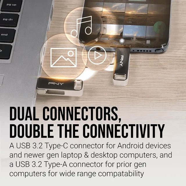 PenDrive (Flashdrive) 64gb 2Em1 USB-C e Usb 3.2 - Foto 5