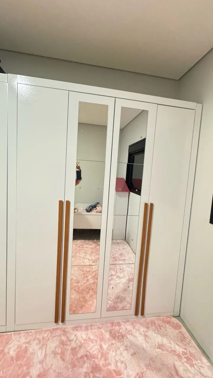 Guarda-Roupa Solteiro Branco com Espelho - Apenas 3 Meses de Uso - Foto 4